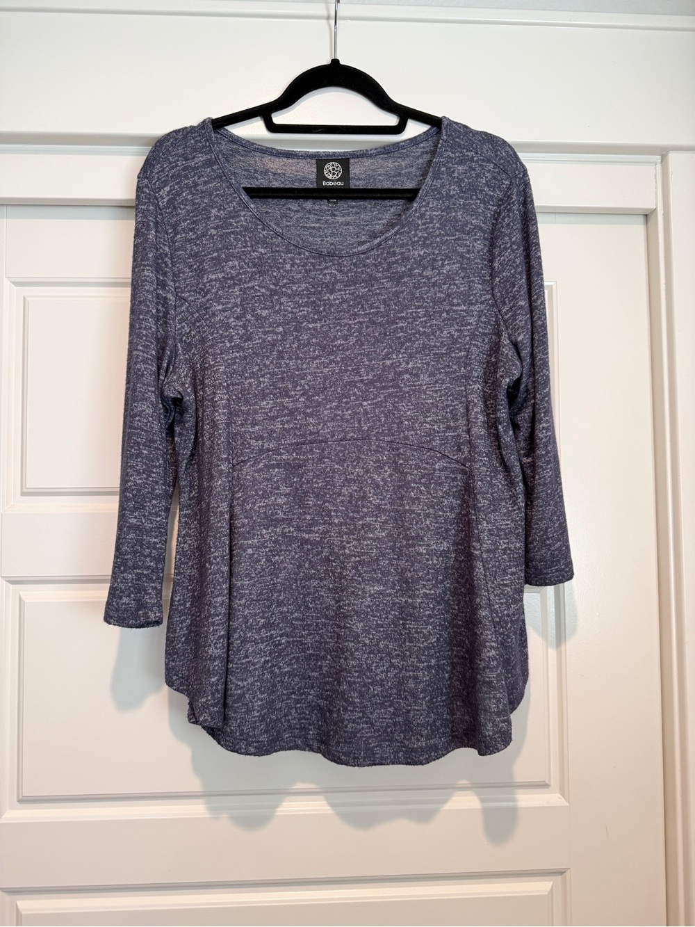 5/$25 Bobeau Heathered Scoop Neck 3/4 Sleeve Top